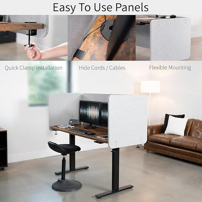 VIVO Clamp-on/Screw-on 24 x 24 inch Privacy Panel, Sound Absorbing Cubicle Desk - Image 9