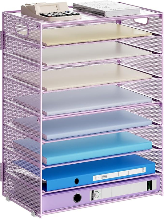 Marbrasse Paper Organizer Letter Tray, 9 Tier Mesh File Organizer by Marbrasse