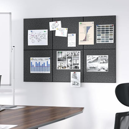Neatsure Large Cork Board for Wall, 6 Panels Felt Tiles Tack Push Pin Board for - Image 5