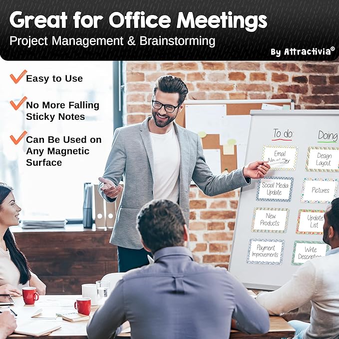 Attractivia Dry Erase Magnetic Labels 5.6 x 3.7 in, Pattern Borders, Large Dry - Image 5