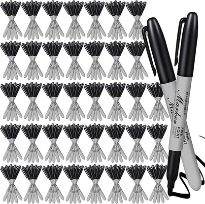 Thenshop 160 Pack Black Permanent Markers Bulk by Thenshop