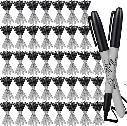 Thenshop 160 Pack Black Permanent Markers Bulk by Thenshop