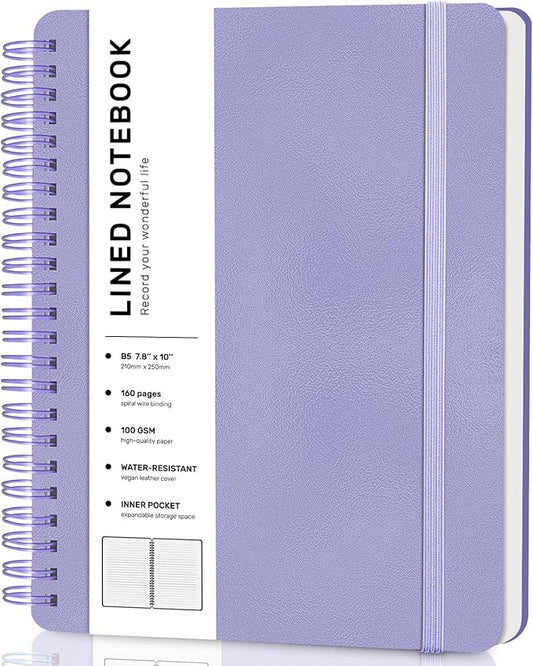 Lined Spiral Journal Notebook, B5 Spiral Notebook, 7.8''×10'' Journaling by ABERLLS