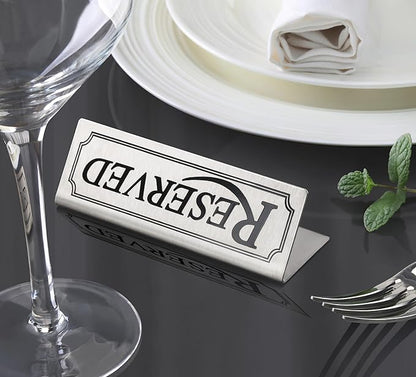New Star Foodservice Stainless Steel Table Tent Sign, 4 by 1.5-Inch) - Image 5