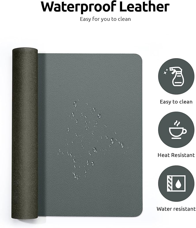 YSAGi Leather Desk Pad Protector, Office Desk Mat, Large Mouse Pad, Non-Slip PU - Image 4
