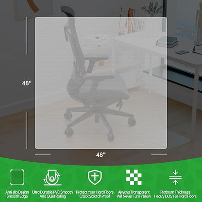 100pointONE Office Chair Mat for Hardwood Floors, Easy Glide Computer Chair Mat - Image 7