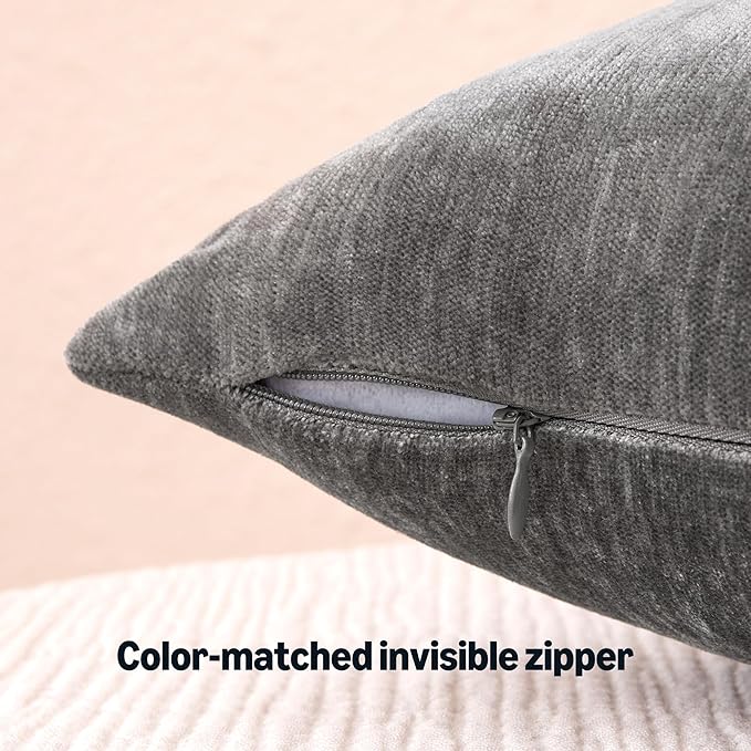 Amazon Basics Chenille Throw Pillow Covers, Home Decor Lumbar Cushion Cover - Image 5
