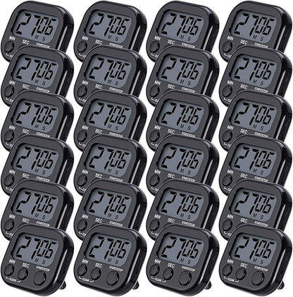Leumoi 24 Pcs Digital Kitchen Timers Magnetic Back Timers Bulk Large Screen by Leumoi