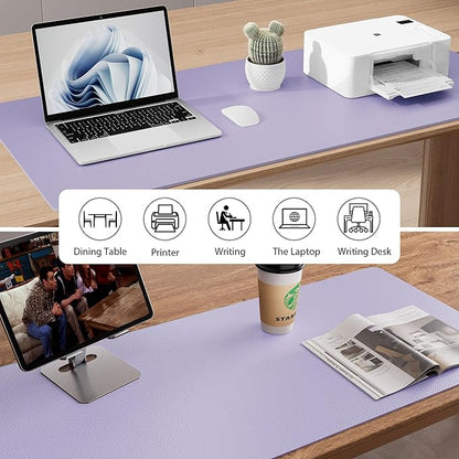Aothia Leather Desk Pad Protector, Mouse Pad, Office Desk Mat, Non-Slip PU - Image 5