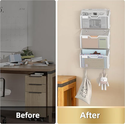 Docnest 3 Pack Hanging Wall File Holders, Mesh Wall Letter File Holder - Image 3