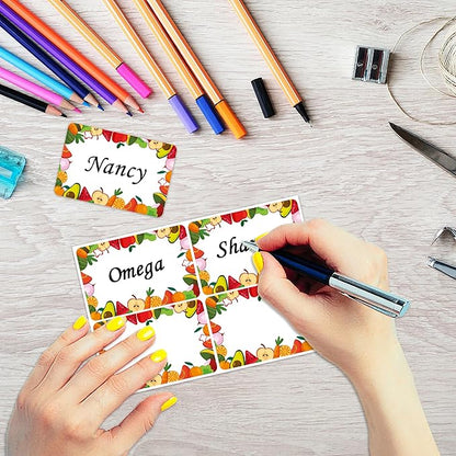 Wonmon 200 PCS Fruit Name Tags Stickers, Self Adhesive Cute Fruits Style Name - Image 4
