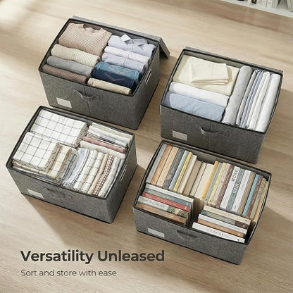 PRANDOM Storage Bins with Lids Linen Fabric Foldable Storage Boxes Organizer - Image 7