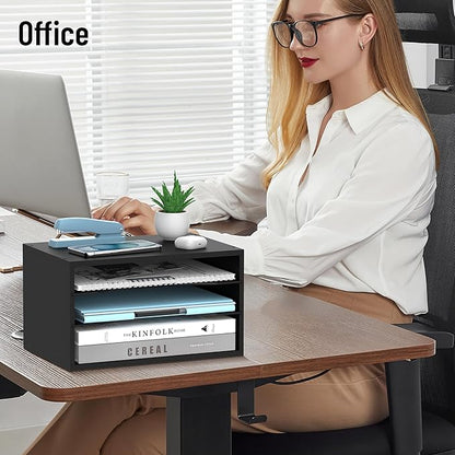 SHARKWOODS Wood Desk Organizer, 3 Tier Paper Tray Organizer - Image 8