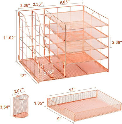 Marbrasse Rose Gold Desk Organizer - Image 6