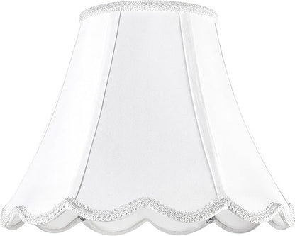 GO&SO Off White Bell Lamp Shade Medium, Scalloped Lampshade Braids - Image 5