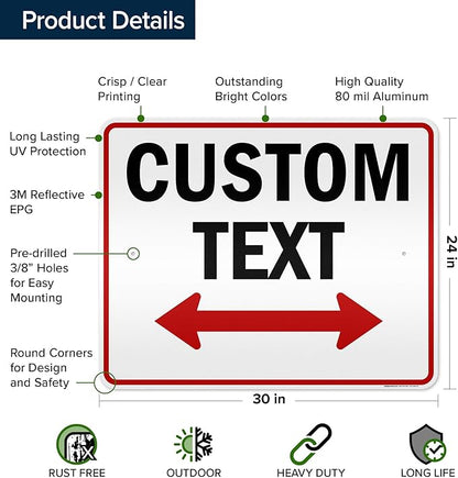 Custom Arrow, Custom Directional Sign, Two Way Arrow, 24x30 Inches, 3M EGP - Image 6