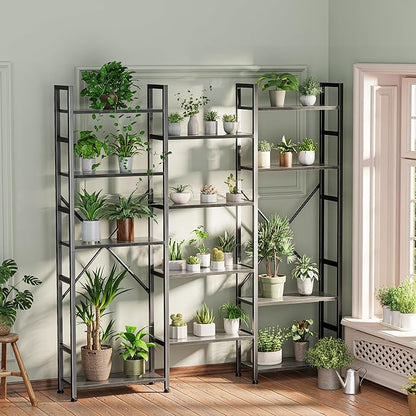SUPERJARE Triple 5 Tier Bookshelf, Bookcase - Image 2
