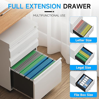 Bestoo 3-Drawer Mobile File Cabinet - Image 5
