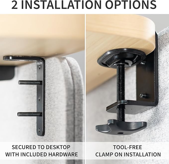 VIVO Clamp-on Privacy Panels 60 x 24 inch, 24 x 24 inch, Sound Absorbing - Image 4