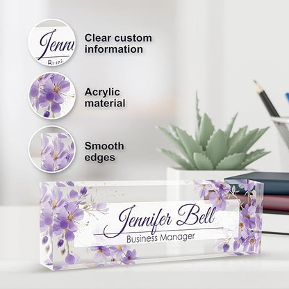 Personalized Name Plate for Desk, Custom Desk Name Plate, Acrylic Name Plate - Image 3