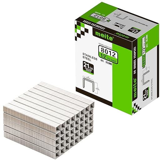 meite 21 Gauge 1/2-inch Crown Upholstery Staples, 304 Stainless Steel - Image 3