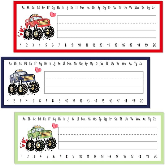 Name Tags for Classroom Desks, Truck Theme Students Name Plates, Truck Bash by Unknown