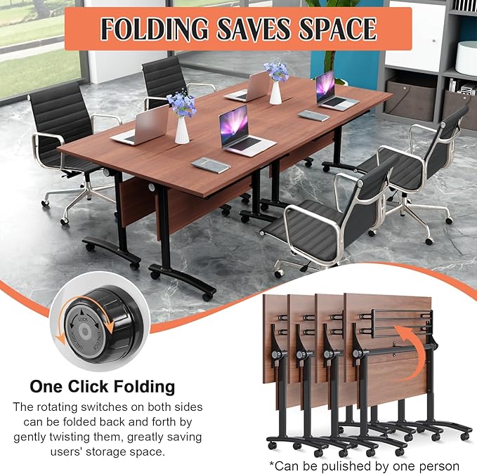 Conference Table, 55.1''Folding Conference Room Table - Image 5