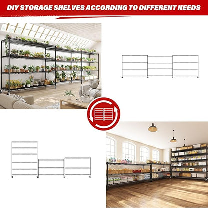 REIBII 60''W X 82.6" H Steel Heavy Duty Wire Shelving Unit - Image 9