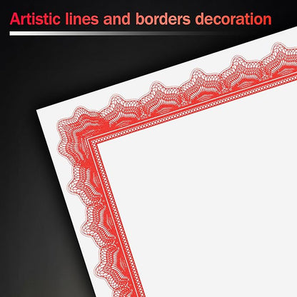 50 Sheets Red & White Certificate Papers, Letter Size 8.5x11, - Image 5