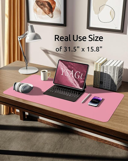 YSAGi Leather Desk Protector, Office Mat, Large Mouse Mat, Non-Slip PU Leather - Image 5