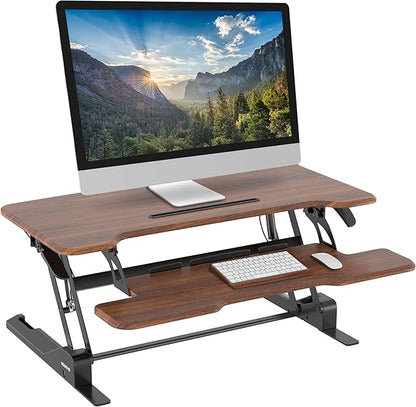 Mount-It! 38 Inch Standing Desk Converter, Sit Stand Desk Riser by Mount-It