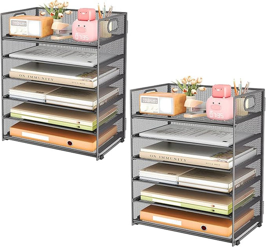 Subekyu 6-Tier Desk Paper Organizer, Desktop File Letter Tray by SUBEKYU