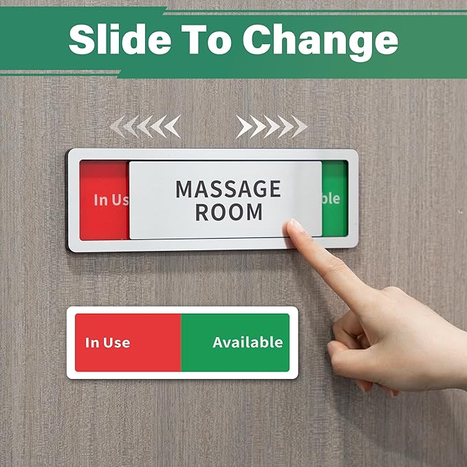Massage Room Door Sign, Do Not Disturb- Spa Room In Use/Available Slider Sign - Image 5
