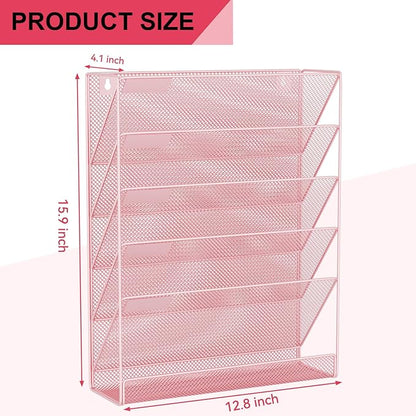 GDINDINFAN Wall File Organizer Holder Mesh Hanging Paper Document Holder - Image 3