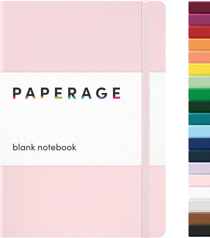 PAPERAGE Blank Journal Notebook, 160 Pages, Medium 5.6 in x 8 in by PAPERAGE
