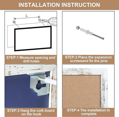 Cork Bulletin Board, 48 X 32 Inches White Framed Message Vision Board, Large - Image 4