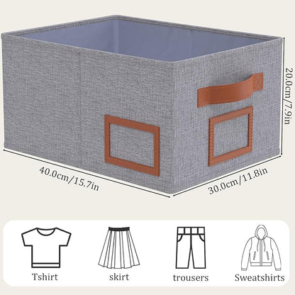 OUTBROS Foldable Storage Box for Shelves, 15.7 x 11.8 x 7.9 inch Fabric Baskets - Image 7