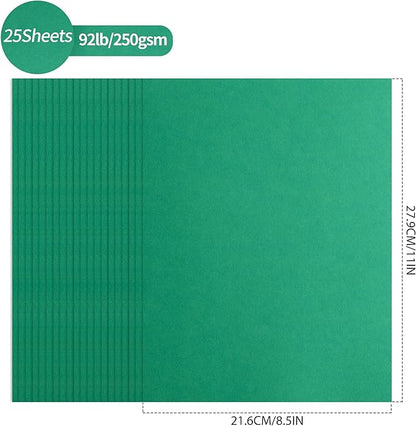 25 Sheets Christmas Green Cardstock - Image 2