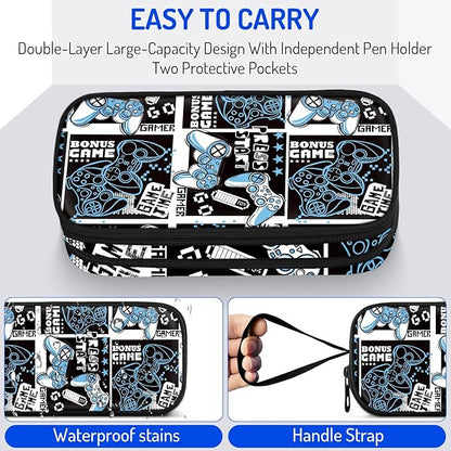 Fitvc Large Pencil Case for Boys, Gamer Boys Pencil Pouch for Kids Teens School - Image 3