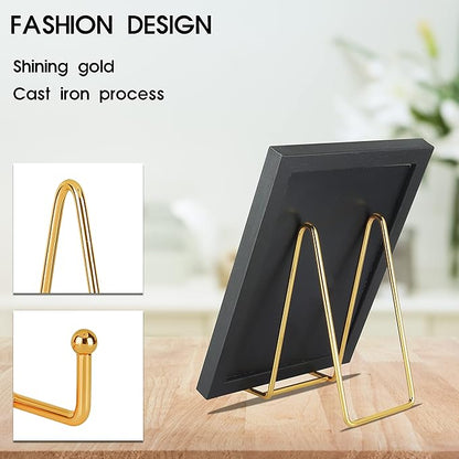 Decolore 6 inch 3 Pack Gold Metal Display Stands Plate Stands Plate Holder - Image 3