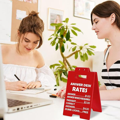 Funny Office Gag Gifts for Coworker Answer Desk Rates Desk Sign for Women Men - Image 6