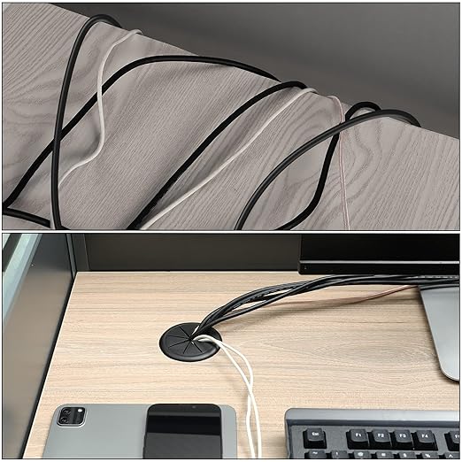 HYCC 10 Pack 2-3/8 Inch Flexible Desk Grommet, Organize Wires and Cables on - Image 6