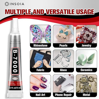 B7000 Rhinestone Glue Clear 16 PCS 15ml – Strong Transparent No Trace Jewelry - Image 4