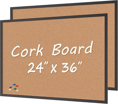 Board2by 2-Pack Cork Board Bulletin Board 24 x 36, Office Board by Justdowhatyouwanttodo