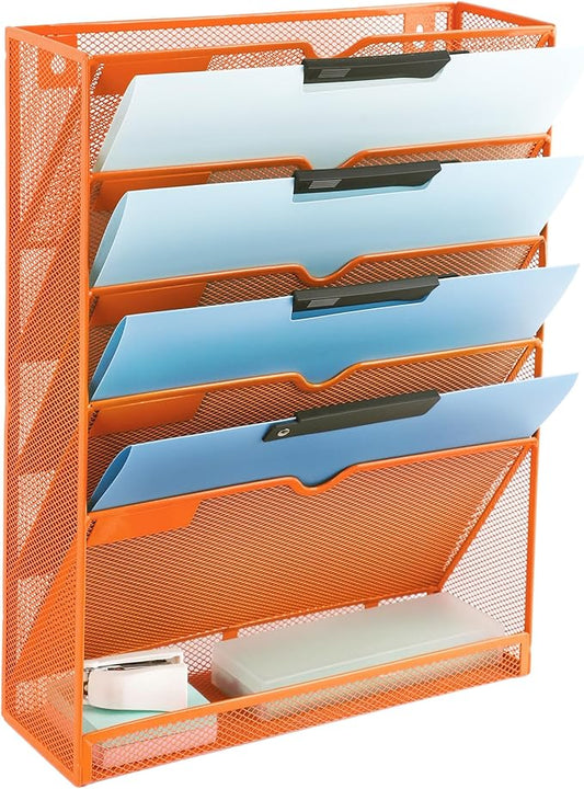 EASEPRES 6 Tier Mesh Hanging Wall File Organizer, Desk Vertical Mail Paper by EASEPRES