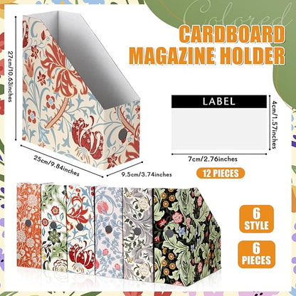 PerKoop 6 Pcs Magazine File Holder Foldable Decorative Cardboard File Folders 6 - Image 2