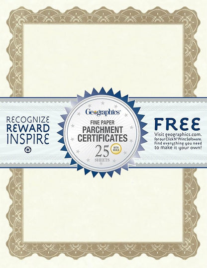 Geographics Optima Gold Blank Award Certificate Paper by Geographics