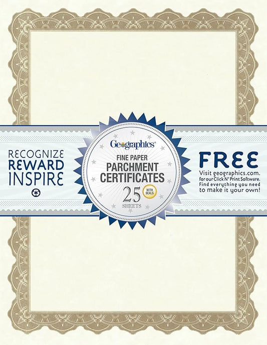 Geographics Optima Gold Blank Award Certificate Paper by Geographics