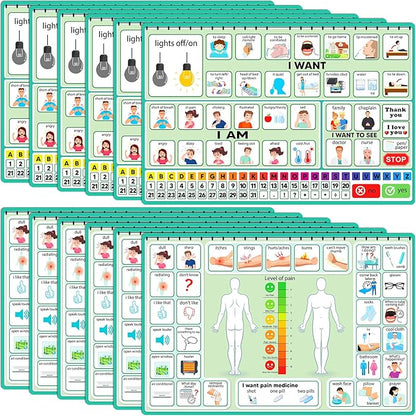 Geyoga 12 Pcs Nonverbal Communication Board, 16.73 x 11.22'' Patient Picture by Geyoga