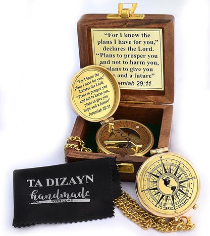 For I Know The Plans I Have For You, Jeremiah 29:11, Solid Brass Directional by TADIZAYN